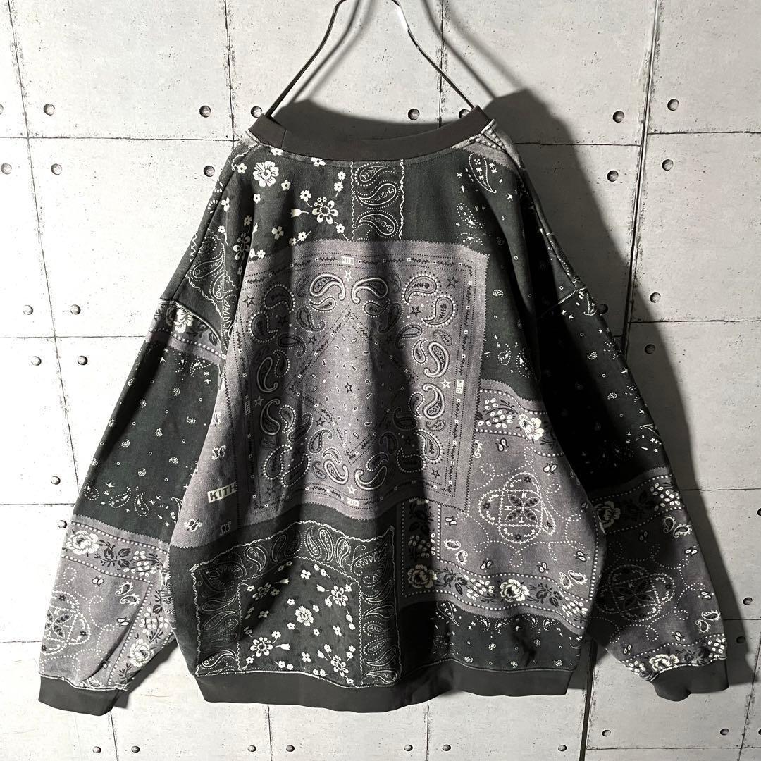 【鬼レア】KITHキス☆ロゴ満載バンダナ柄スウェットシャツ希少XL