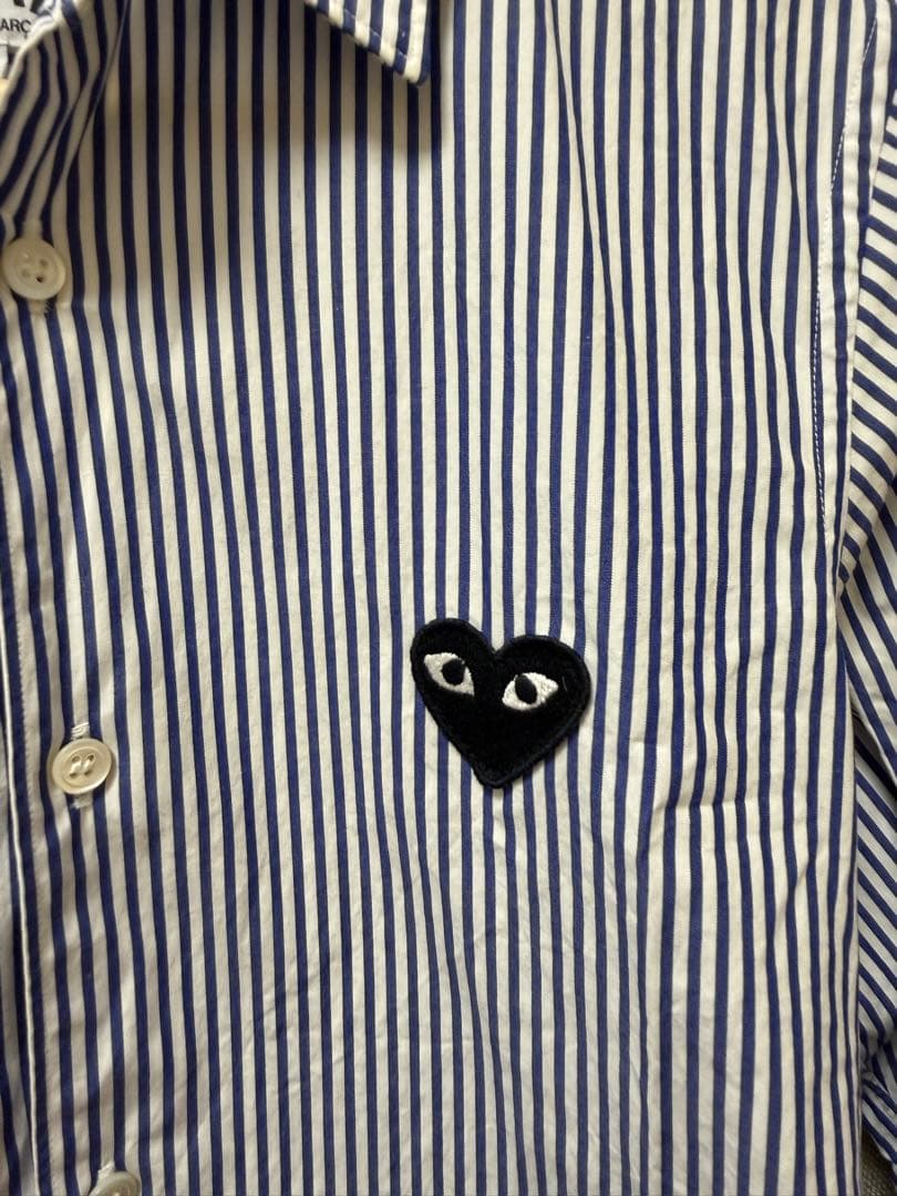 PLAY COMME des GARÇONS ストライプシャツMコムデギャルソン