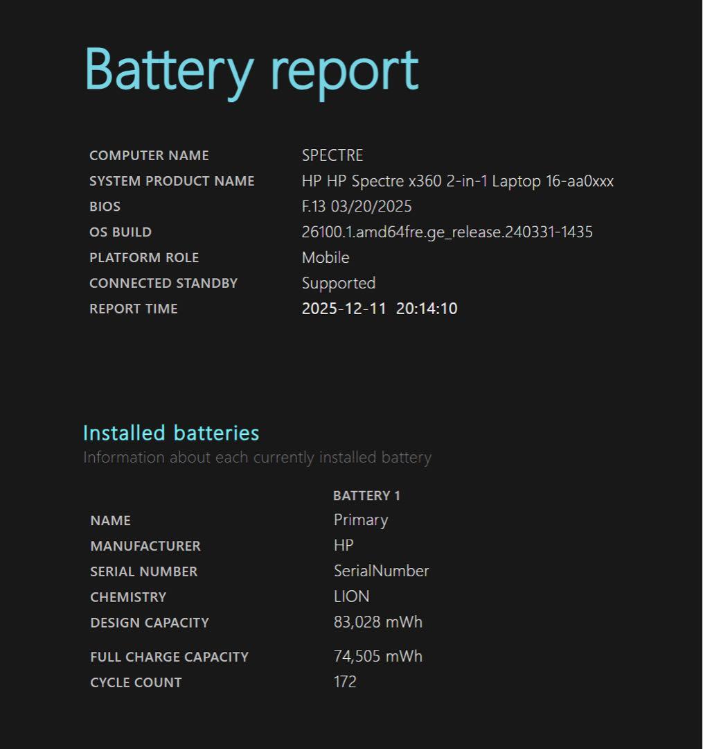 Windowsノート本体 Spectre x360 16 Ultra7 32GB 1TB RTX4050