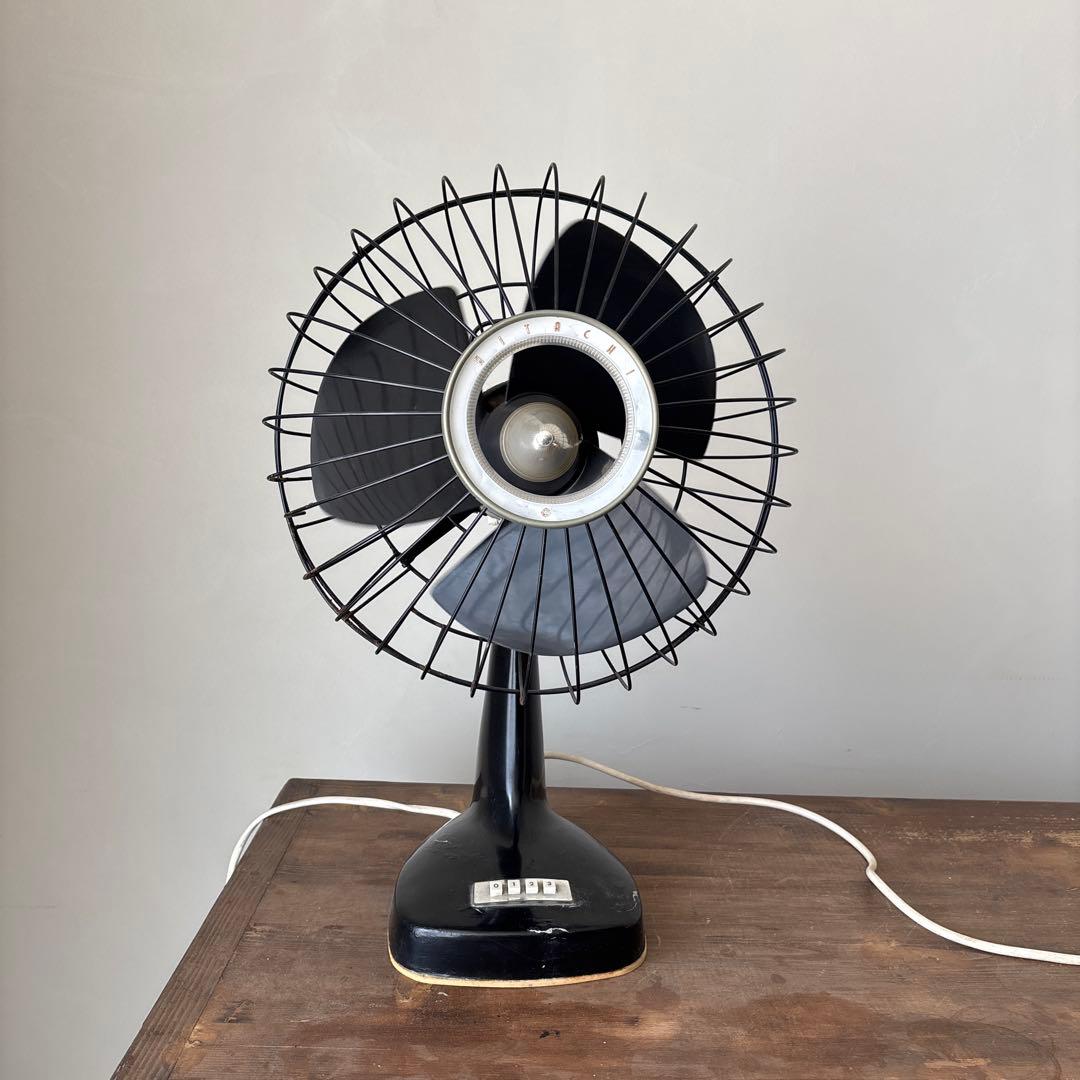 HITACHI ビンテージ扇風機　動作品　三枚羽　AC DESK FAN