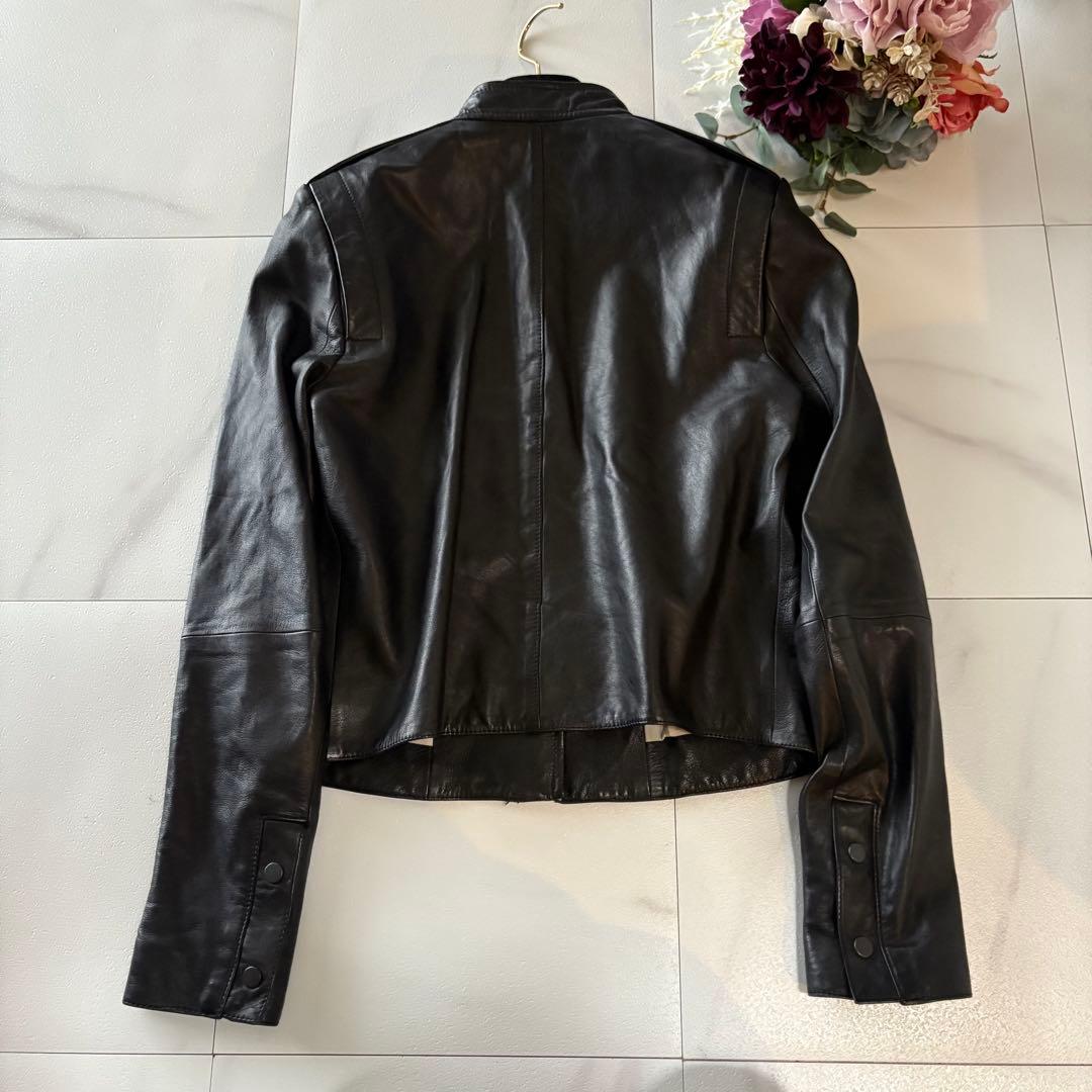 美品　セオリー　ラムレザー　シングルライダース　ブラック　S