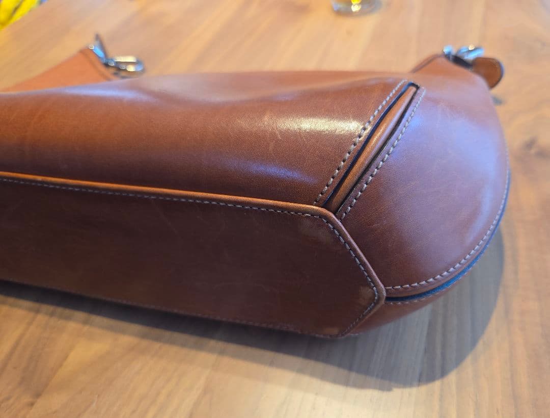 万双　双鞣和地　2WAY　ショルダーバッグ　キャメル