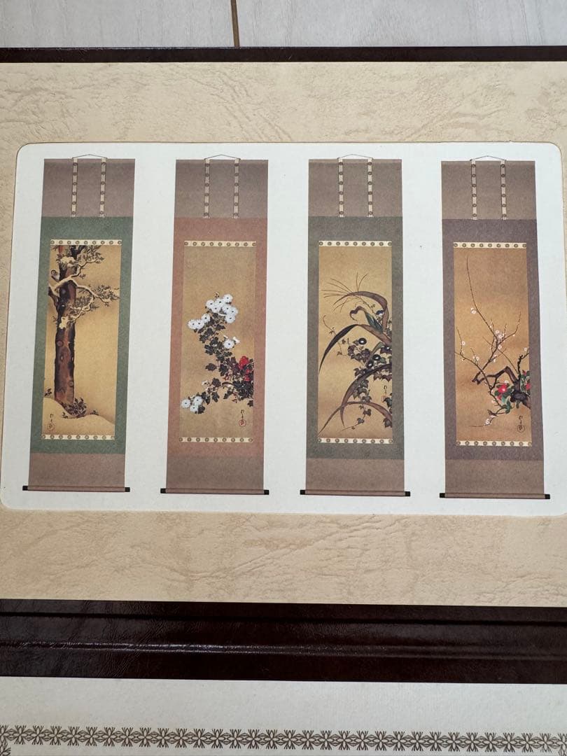 掛軸　12ヶ月花鳥図(雅の巻) 限定300(39番) 酒井抱一作　証付き　4作品