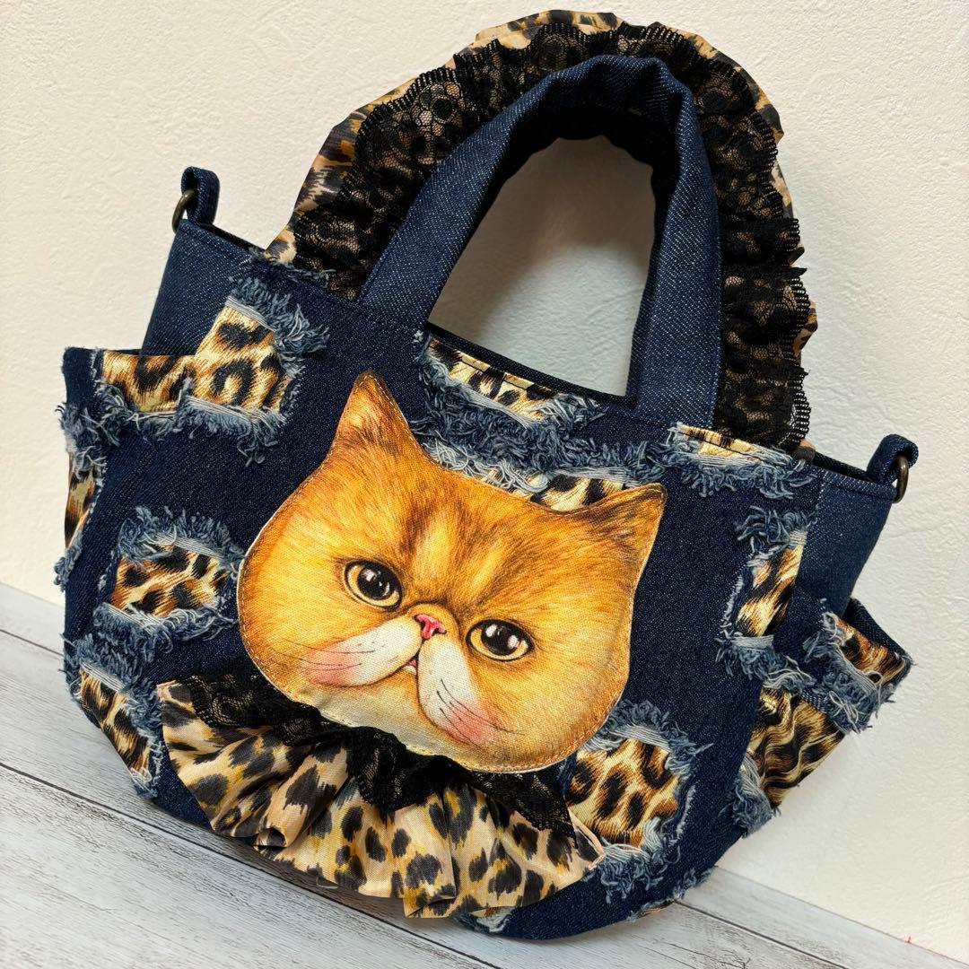 m*︎様 クムくん★レオパード＆クラッシュデニム★チューリップバッグ☆ コヤンイ