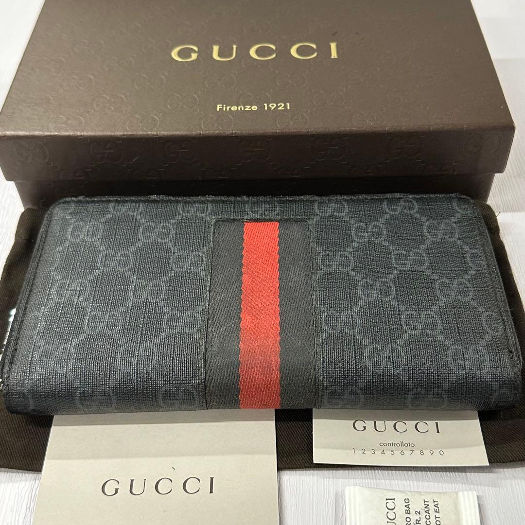 新品同様‼️ グッチ　GUCCI 財布　長財布　GGスプリーム　箱付き