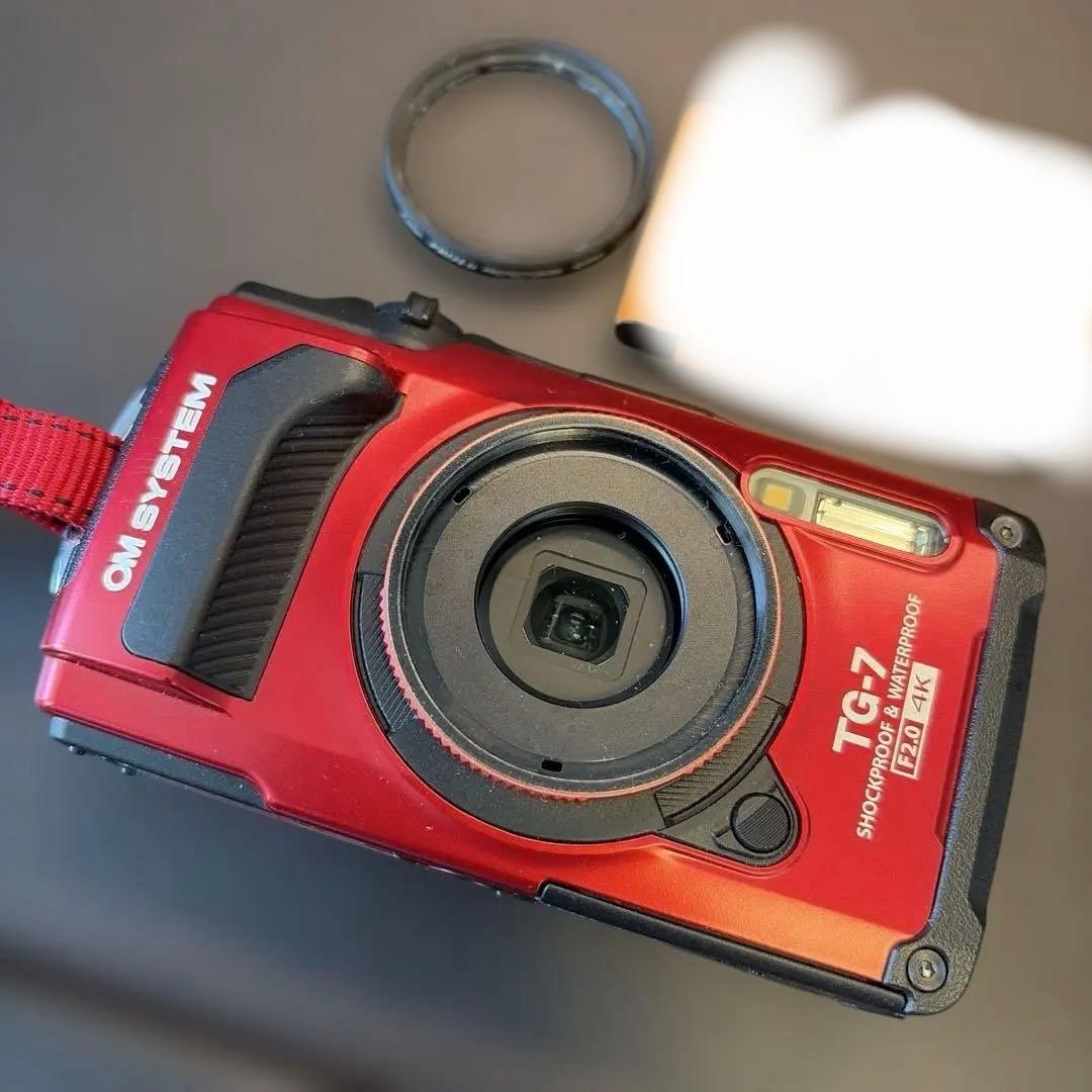 OM SYSTEM TG-7 デジタルカメラ 赤