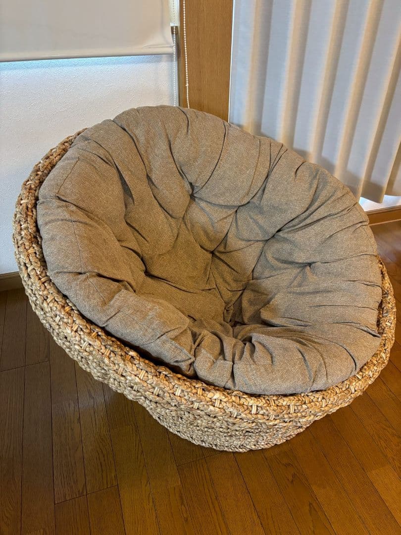 [mahalo]早い者勝ちーーー！籐製 円形 1人掛けソファ