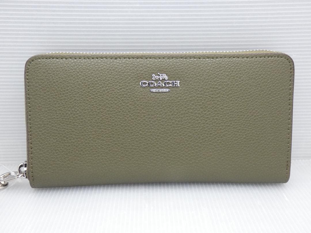 【新品】COACH コーチ ラウンド 長財布 C4451 ウォレット カーキ系