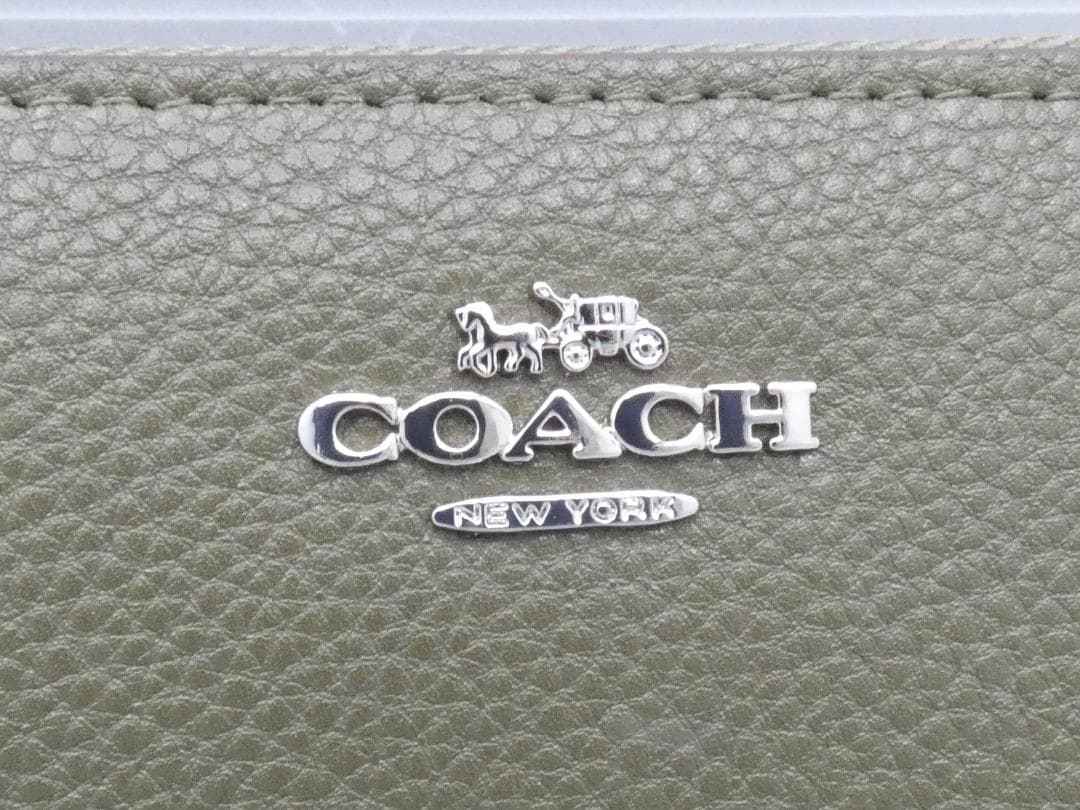 【新品】COACH コーチ ラウンド 長財布 C4451 ウォレット カーキ系
