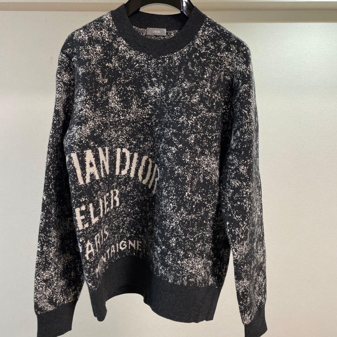 Dior ロゴ入り 長袖セーター ブラック/ホワイト