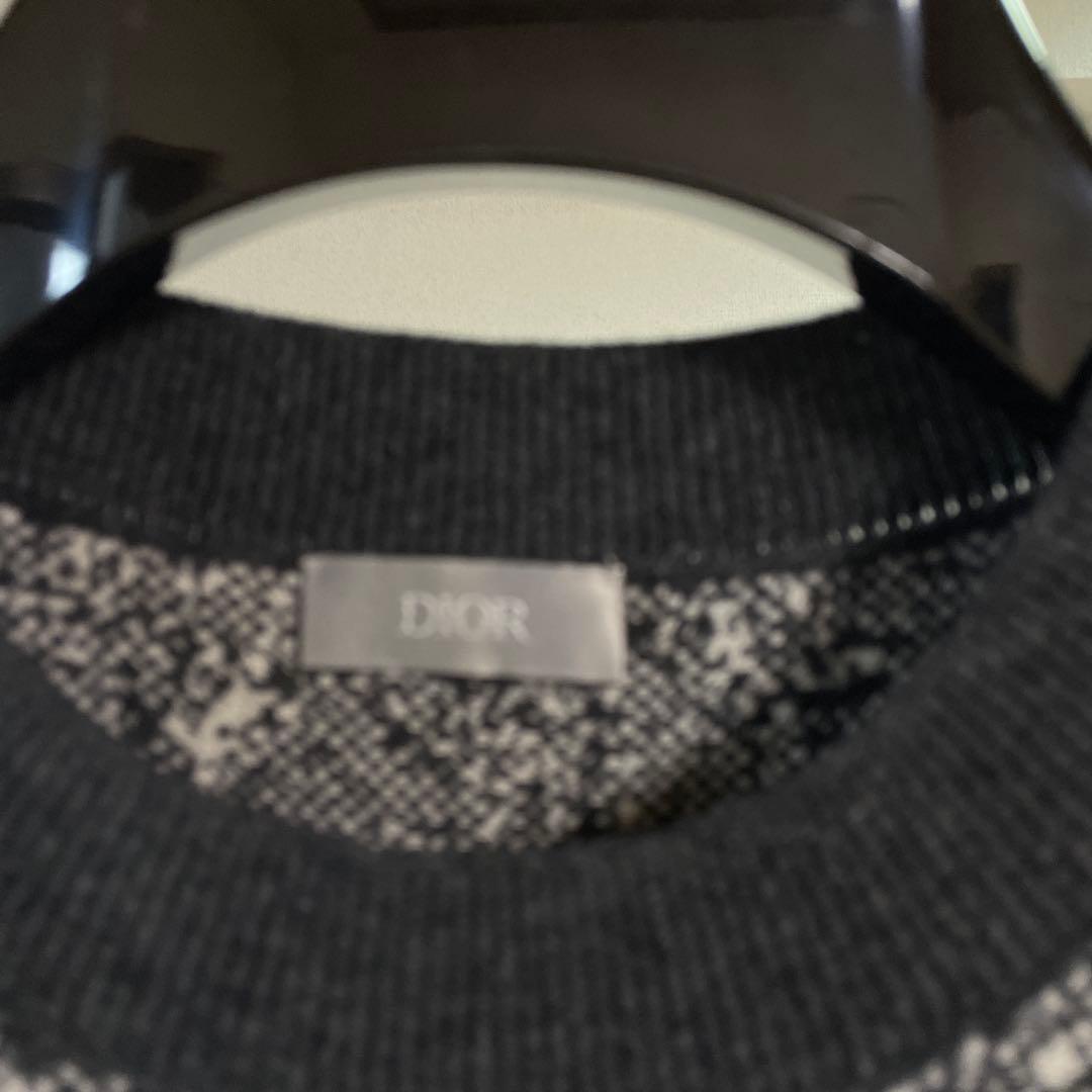 Dior ロゴ入り 長袖セーター ブラック/ホワイト