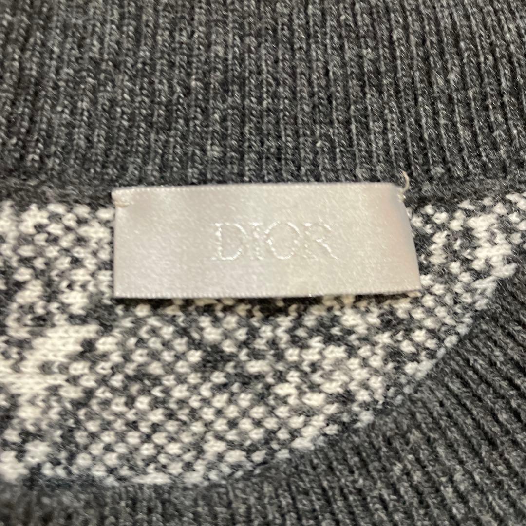 Dior ロゴ入り 長袖セーター ブラック/ホワイト