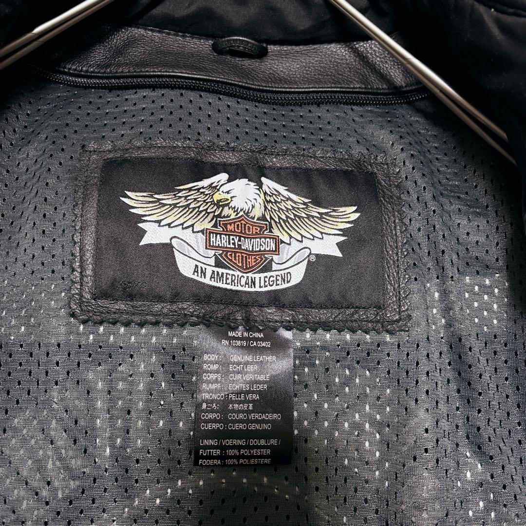 【希少2XLサイズ】美品✨ハーレーダビッドソン シングルライダースジャケット 黒