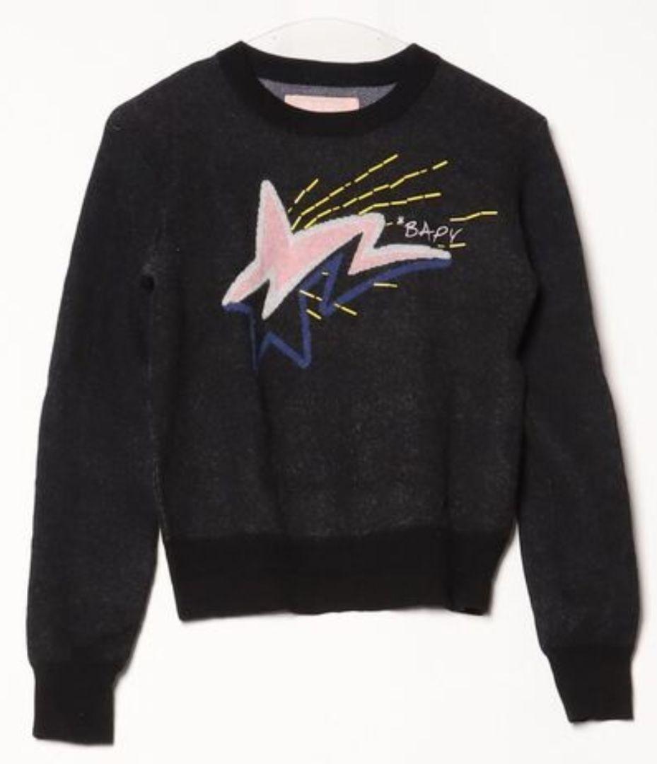 美品 BAPY BY A A BATHING APE 星型グラフィ 長袖ニット