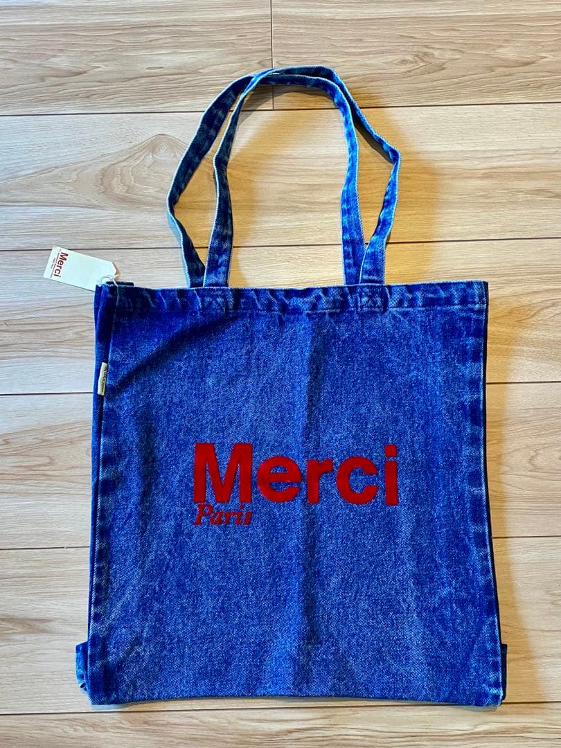Merci デニムブルー エコバッグ
