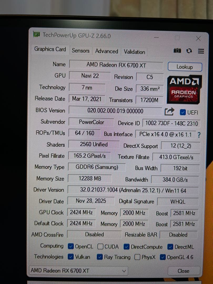 グラフィックボード・グラボ・ビデオカード AMD Radeon RX 6700 XT VRAM12GB