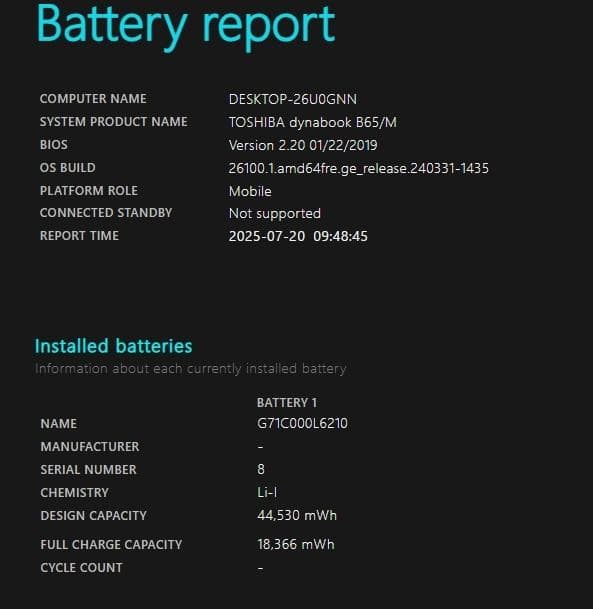 東芝 B65/M COREi5 8250U　SSD256G/8G/【難あり】