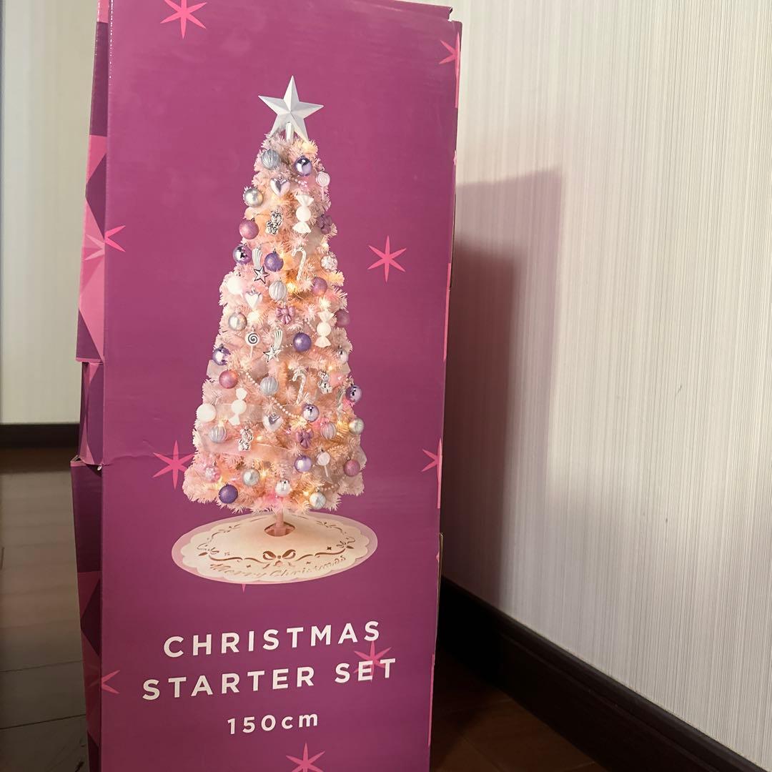 Francfranc ピンククリスマスツリーセット 150cm オーナメント付き