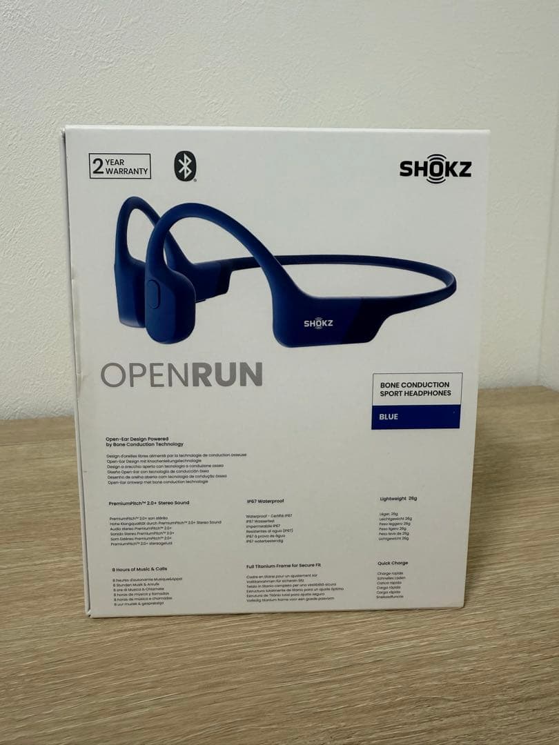SHOKZ OPENRUN 骨伝導イヤホン ブルー