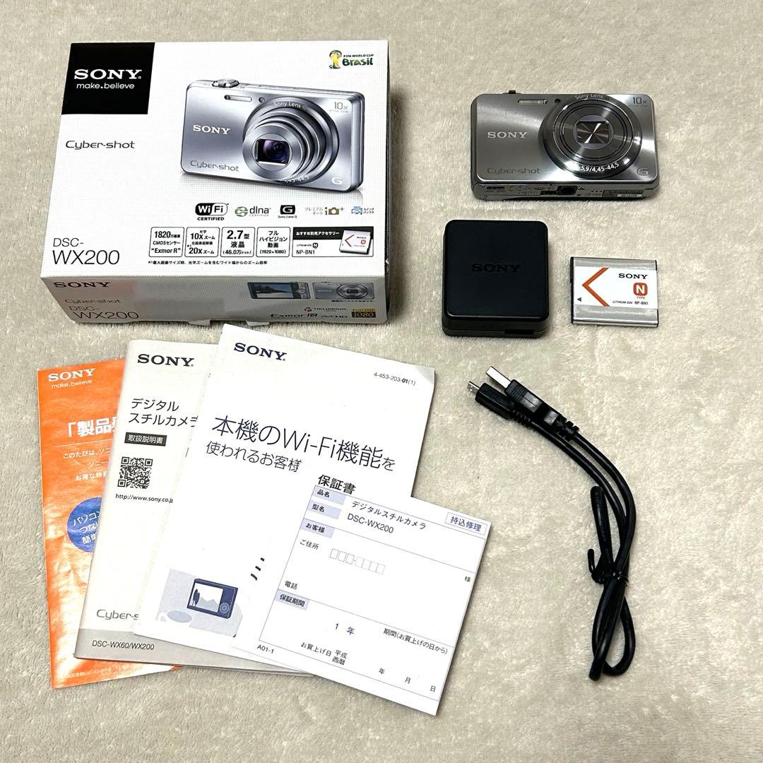 【極美品 動作確認済】SONY サイバーショット DSC-WX200 シルバー
