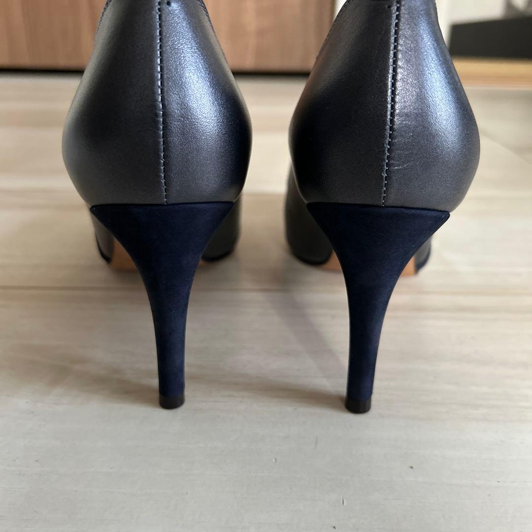 ねこのおとうさん専用(未使用】銀座かねまつ　レザー×スエード　パンプス　24cm