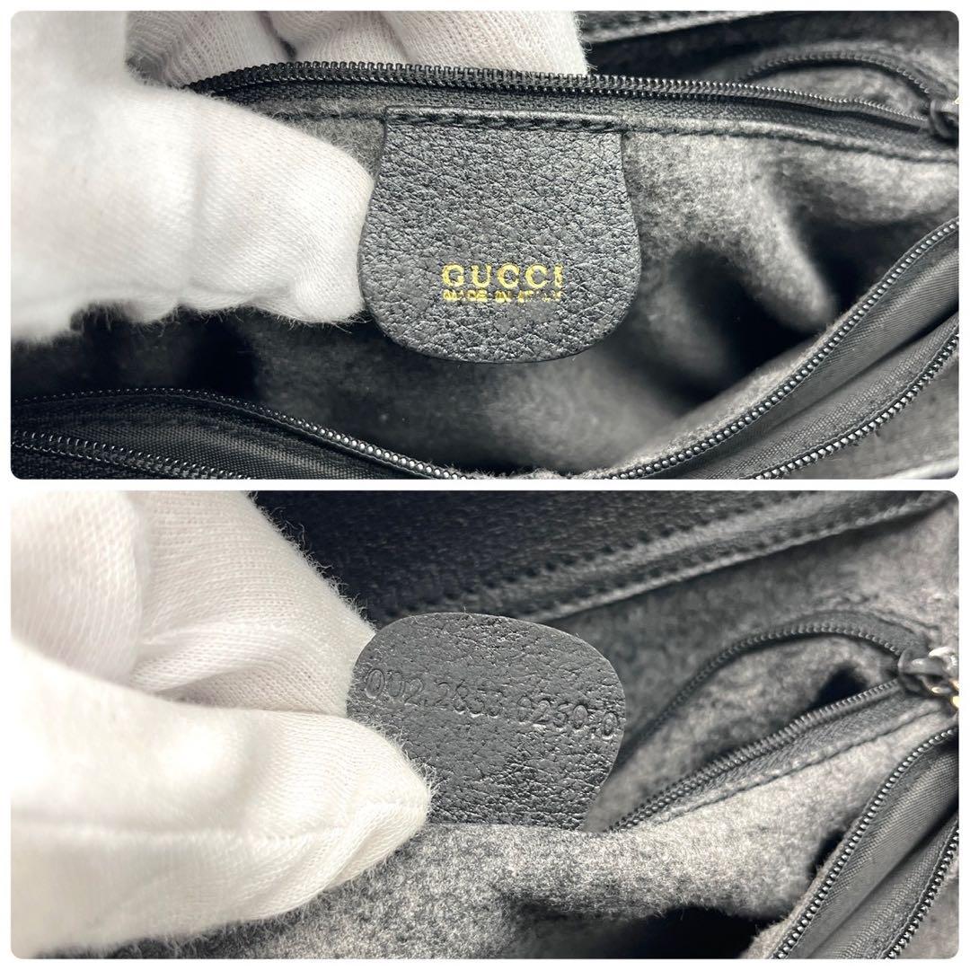 グッチ　ダイアナ ラージ トートバッグ　バンブー レザー ブラック