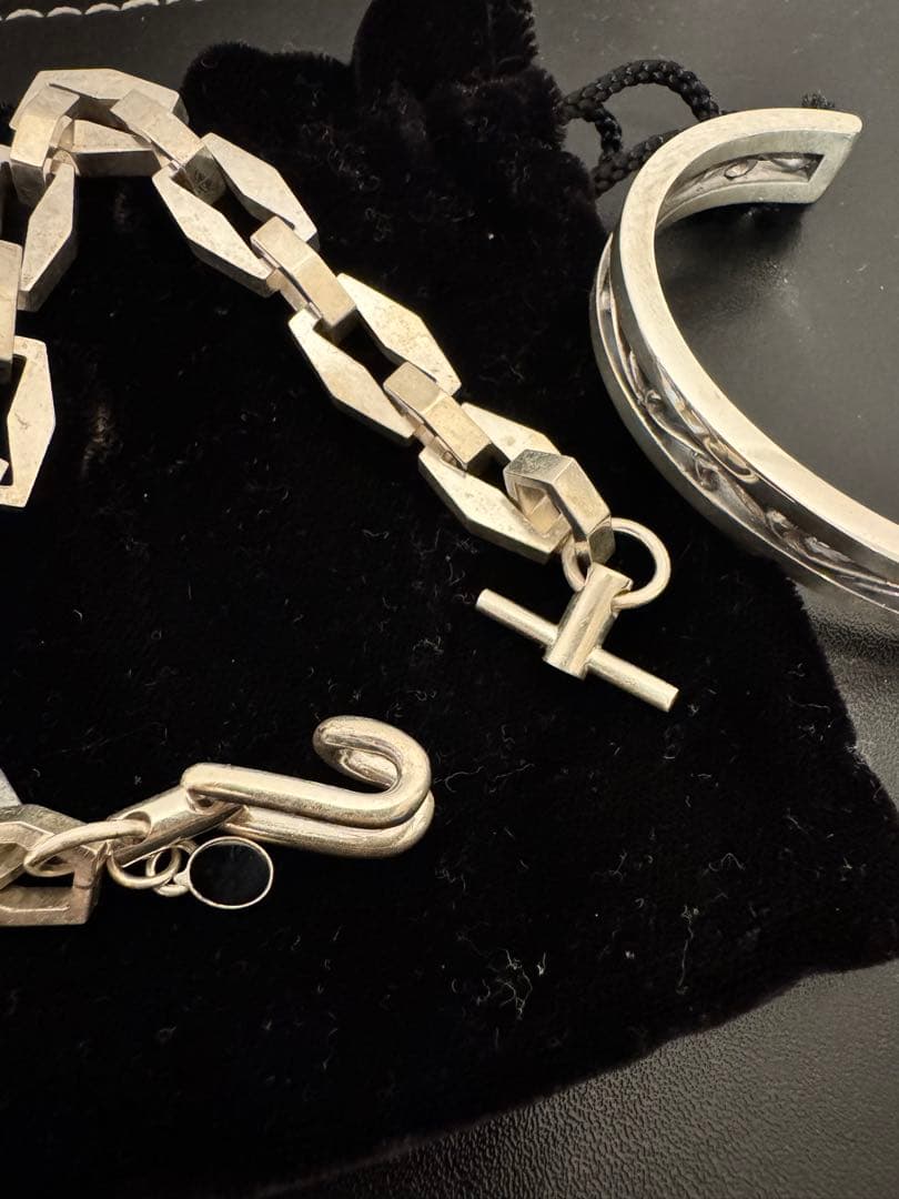 丸井購入 シルバー925 チェーンブレスレットとバングル セット販売