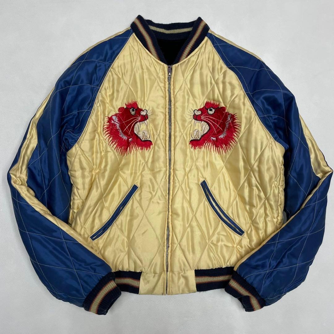 希少 東洋 赤虎×スカル 別珍 スカジャン リバーシブル TT11783