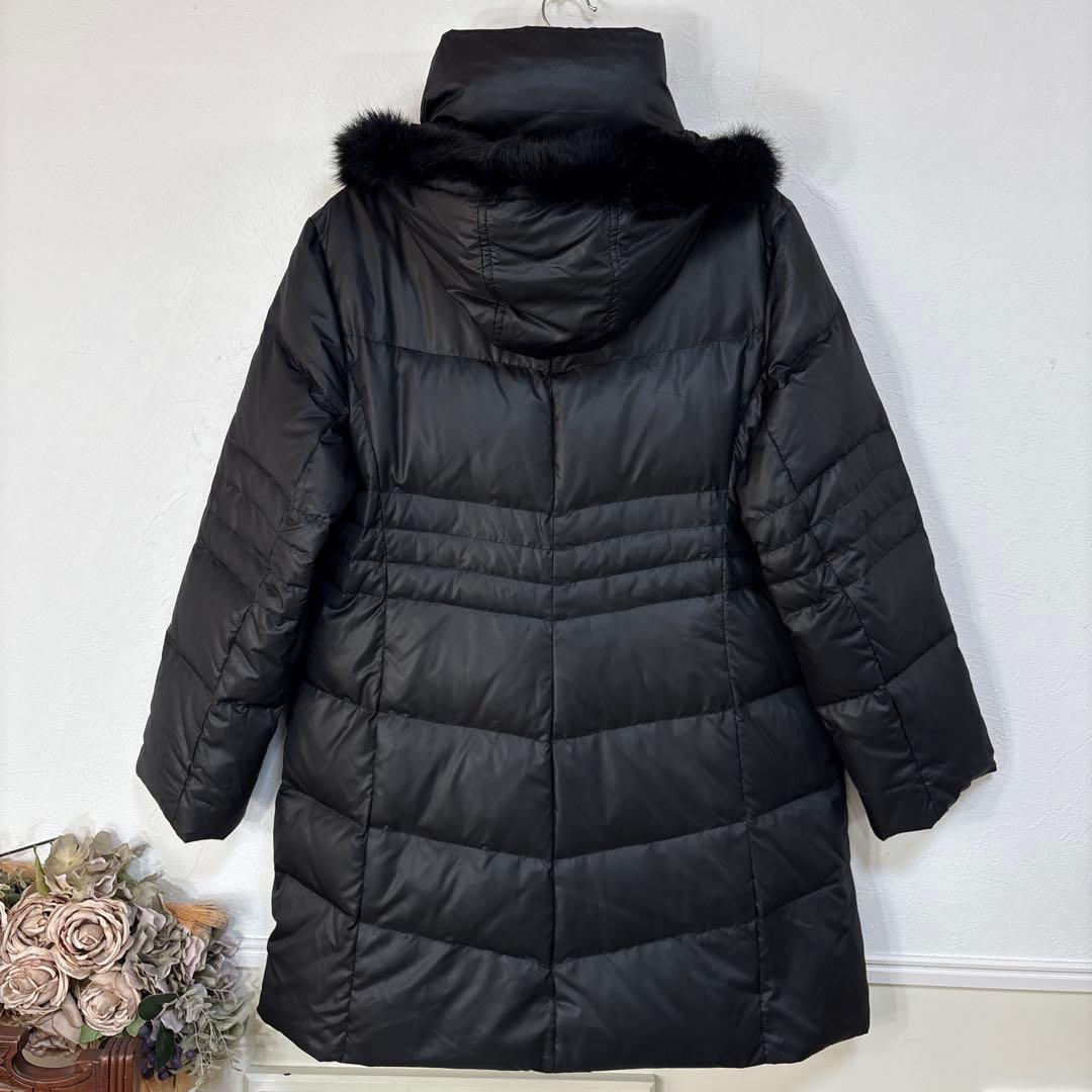 美品　大きいサイズ　LABELDA ラビットファー　ダウンコート　17号