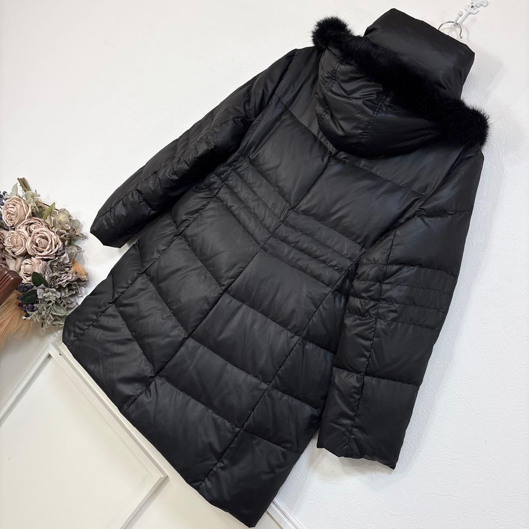 美品　大きいサイズ　LABELDA ラビットファー　ダウンコート　17号