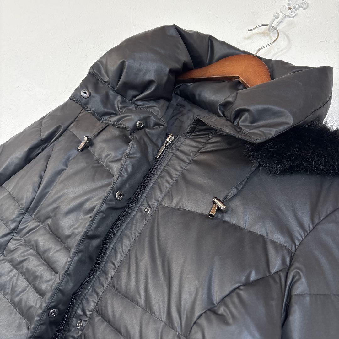 美品　大きいサイズ　LABELDA ラビットファー　ダウンコート　17号