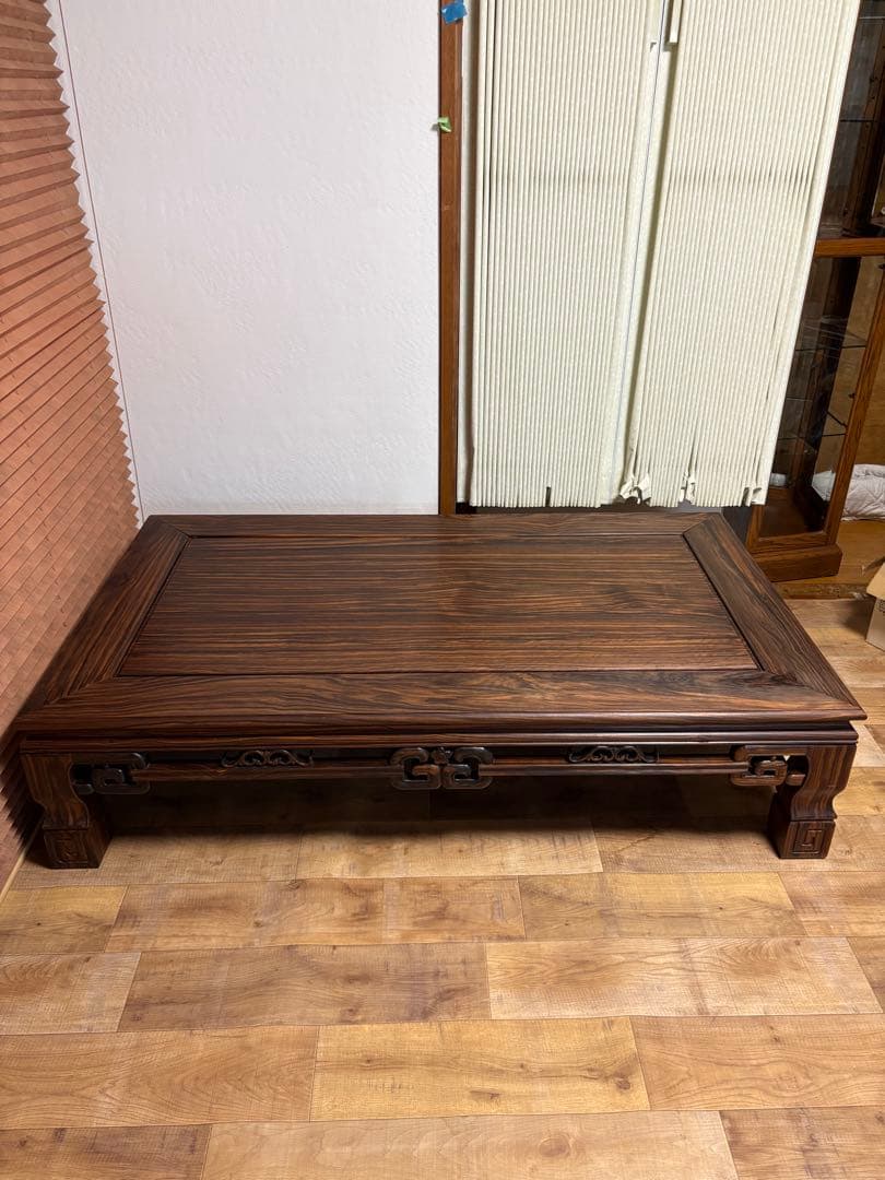 黒檀　天然木　無垢材　高級座卓　座卓　漆塗