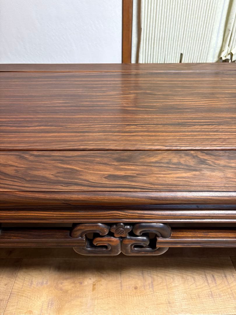 黒檀　天然木　無垢材　高級座卓　座卓　漆塗