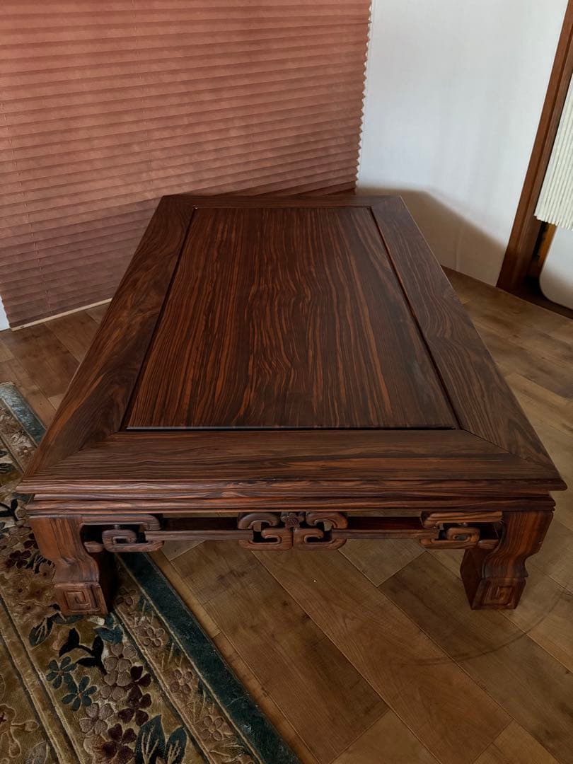 黒檀　天然木　無垢材　高級座卓　座卓　漆塗