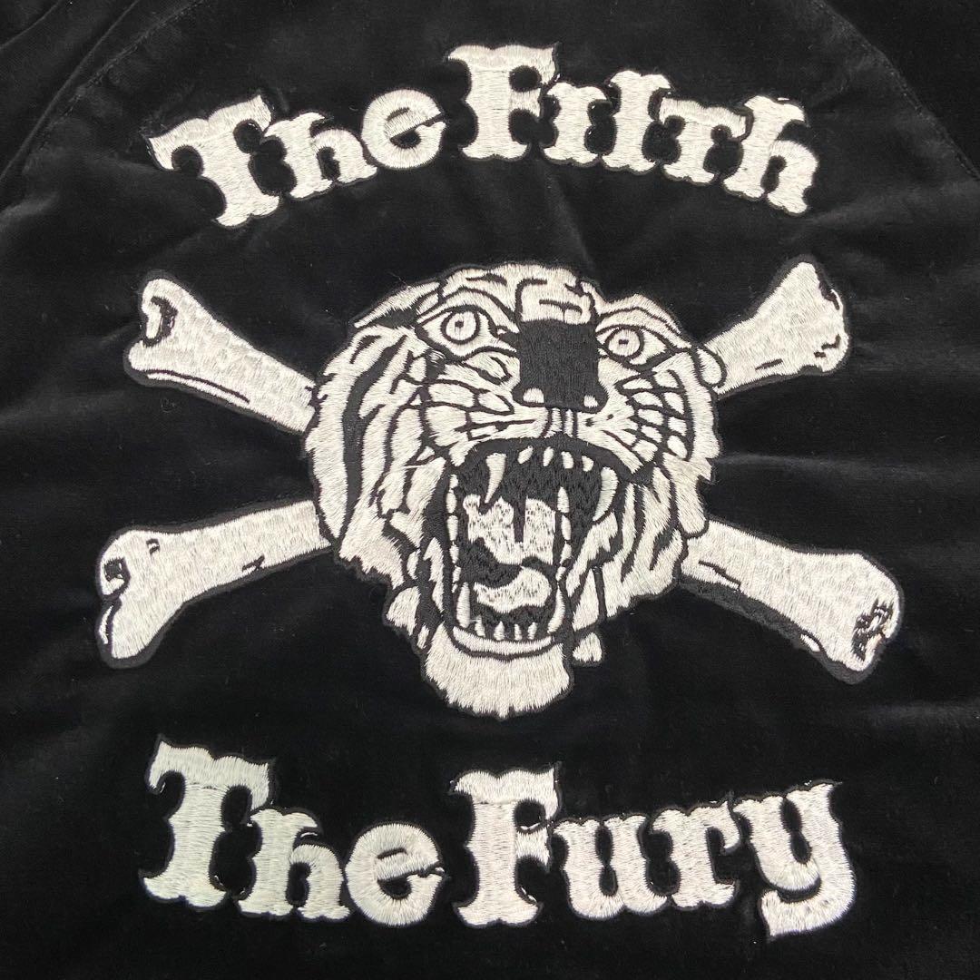 【豪華刺繍】ネイバーフッド リバーシブル スカジャン 黒 S ベロア サテン 虎