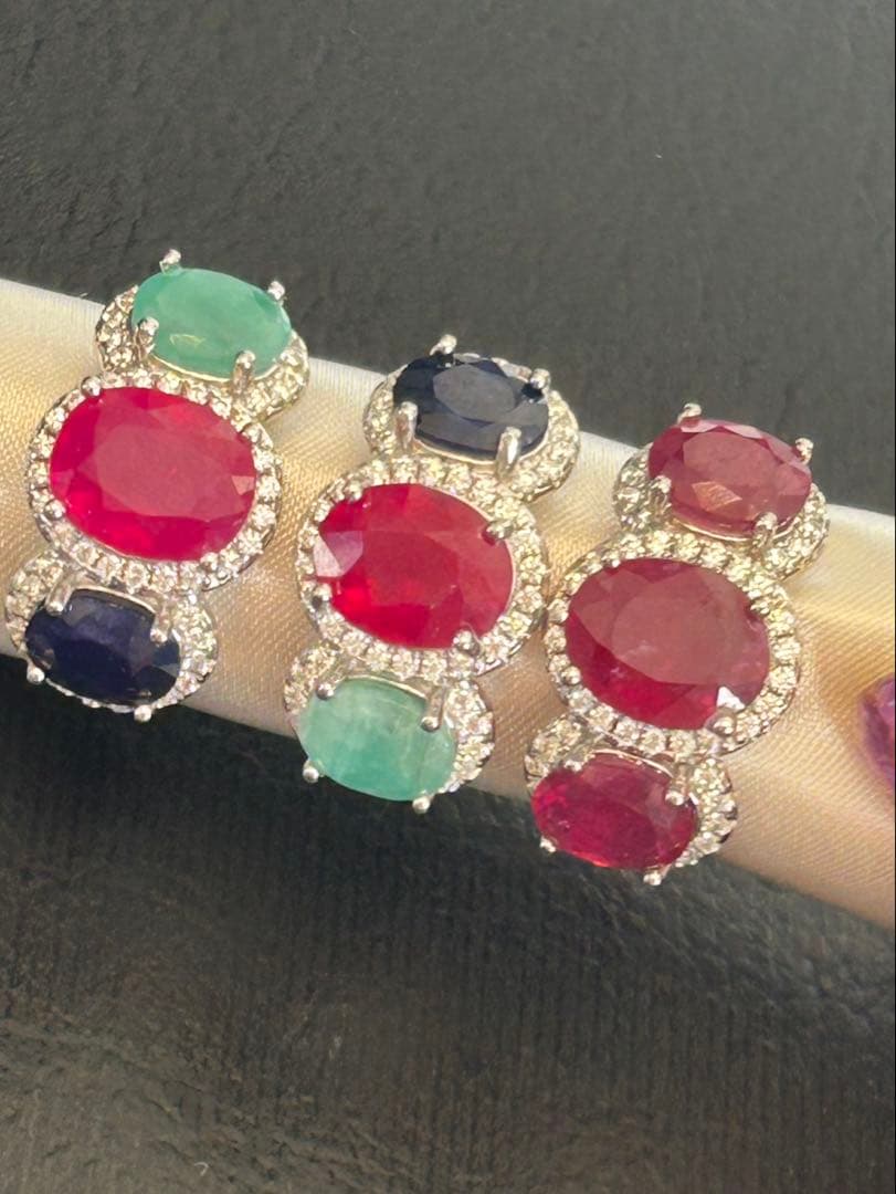 t*a様 天然石ルビーデザインネックレス＆サイズ限定18号デザインリング19号￼