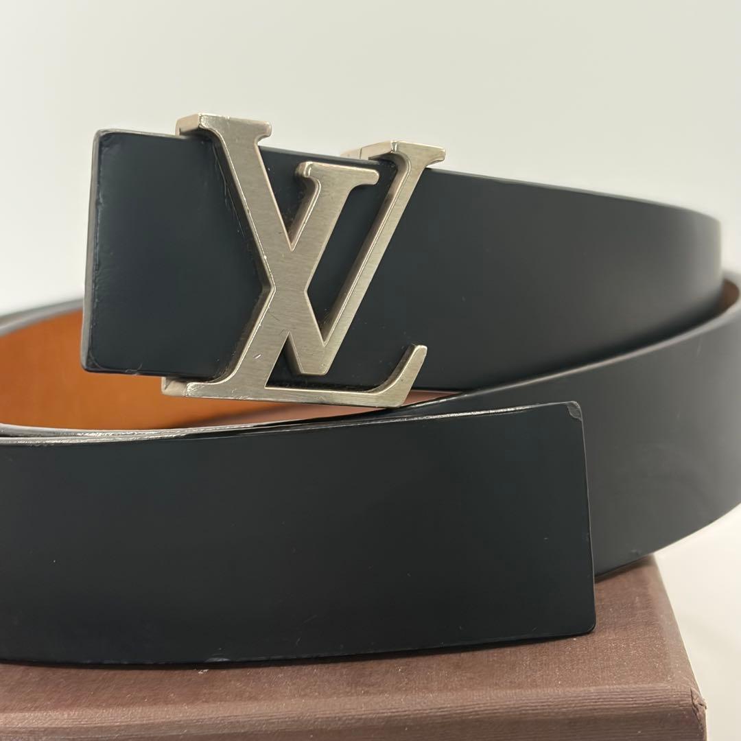 【M6901】ルイヴィトン☆サンチュール LVロゴバックル レザーベルト
