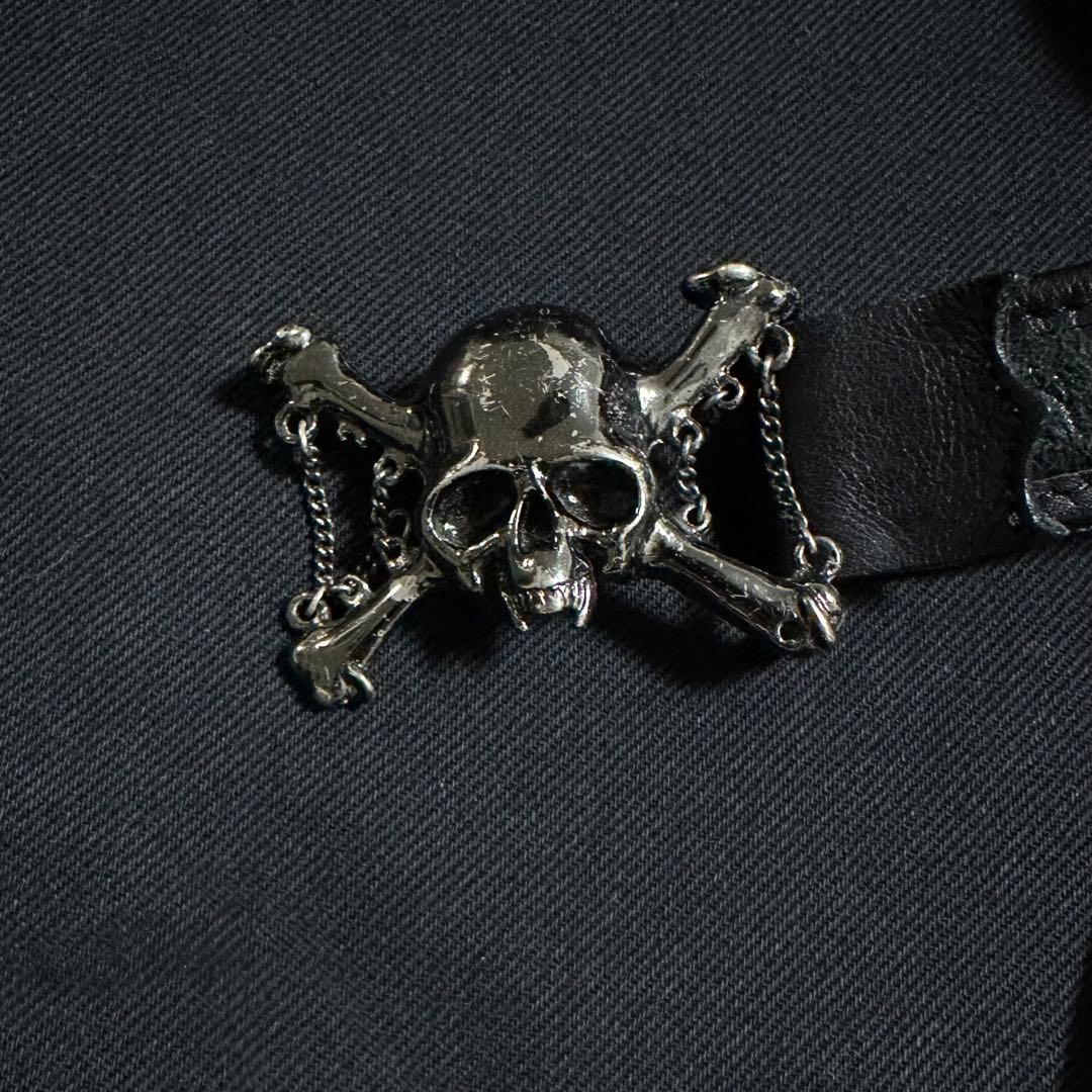 00s Roen スカル バックル スタッズ レザー ベルト