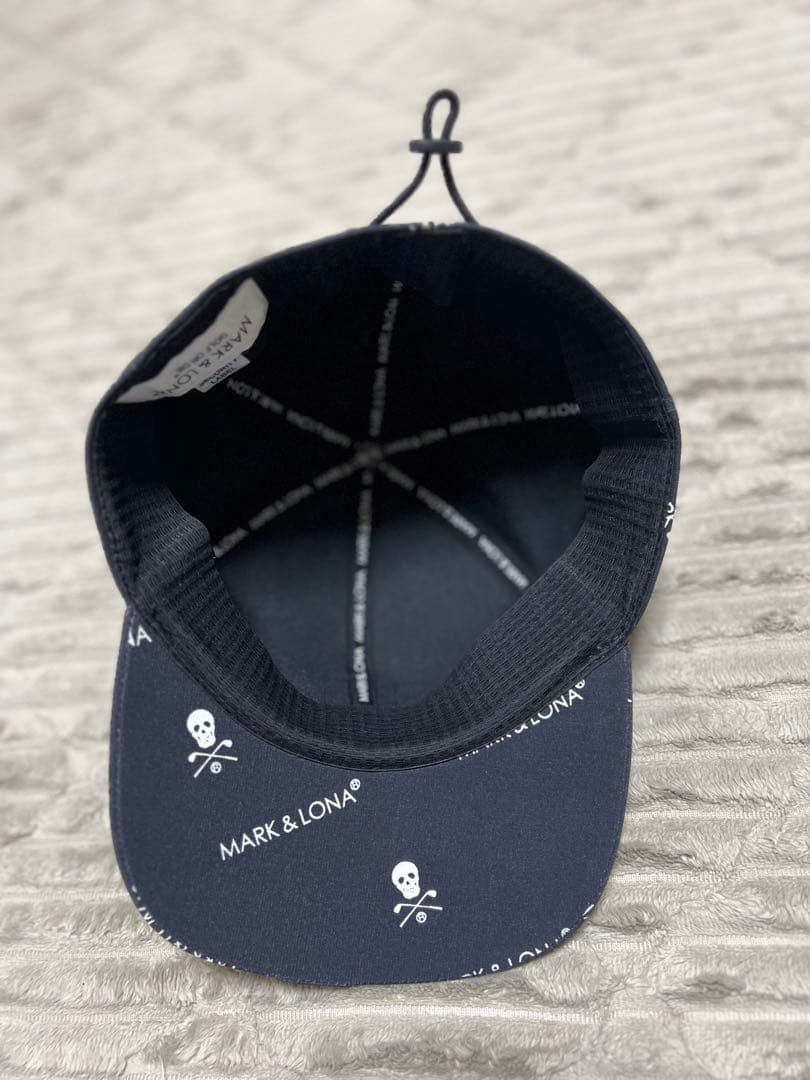 MARK & LONA マークアンドロナ キャップ 総柄 スカル ブラック美品