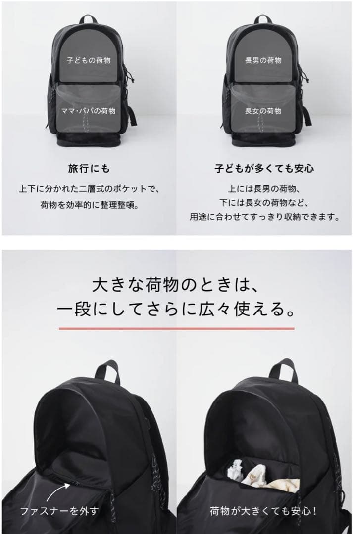 【新品未使用】Hugoo 二層式ペアレンツバッグ