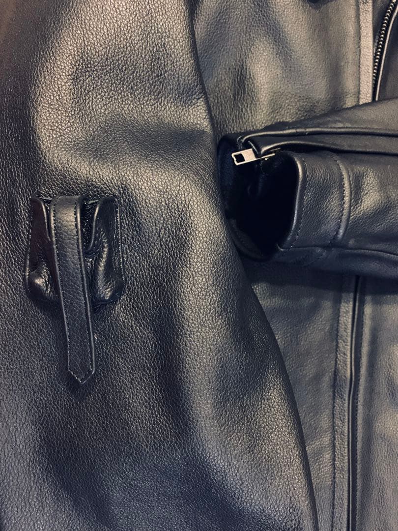 未使用品 ガンダム ジオン軍 レザー シングルライダースジャケット 襟付き LL