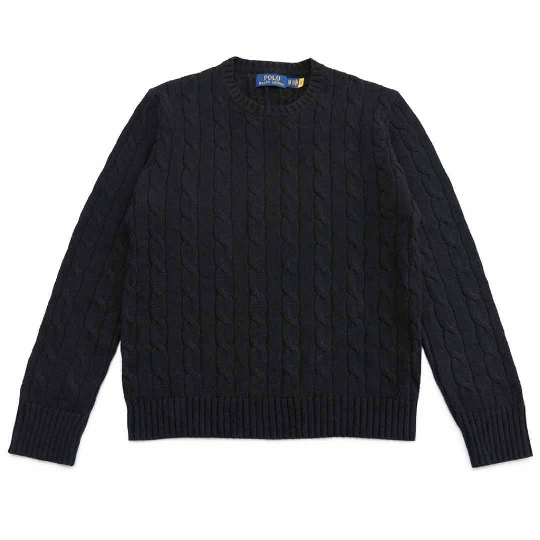 【極美品】POLO RALPH LAUREN ケーブルニット同系色ポニー QR