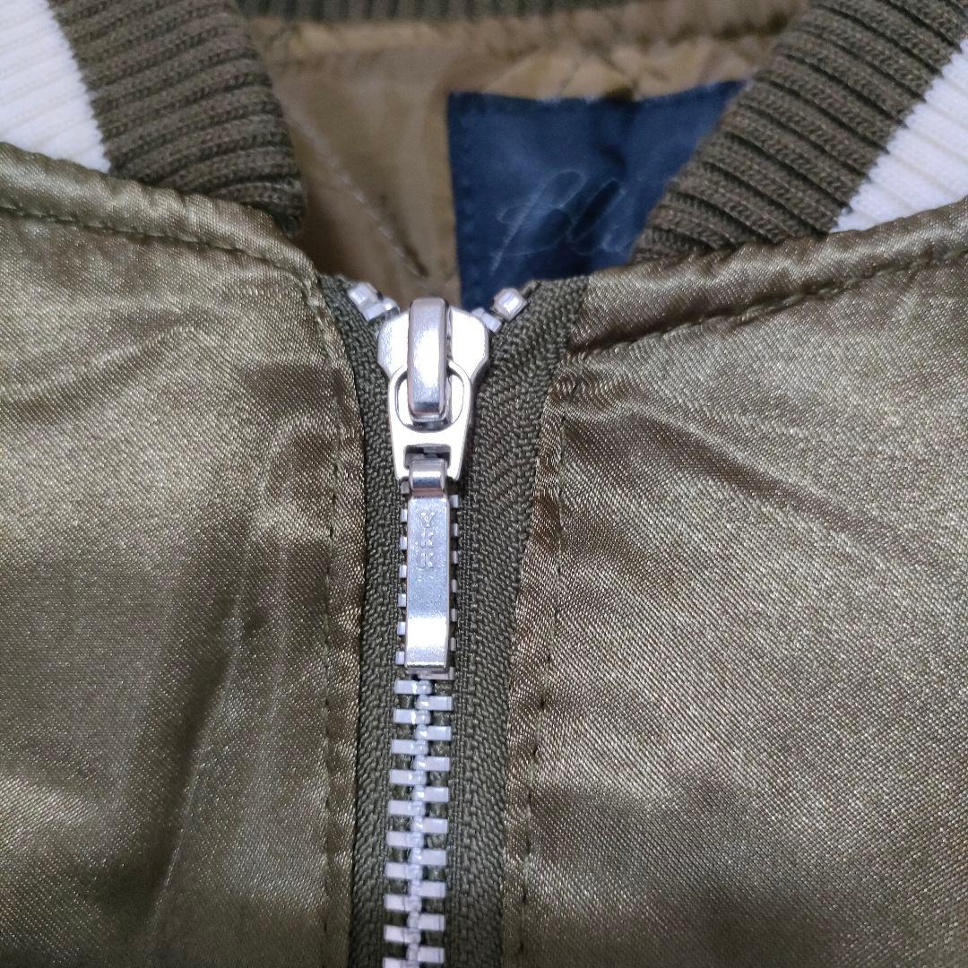 スカジャン 横須賀 刺繍デザイン 渋柄 裏地キルティング 中綿入 カーキ L