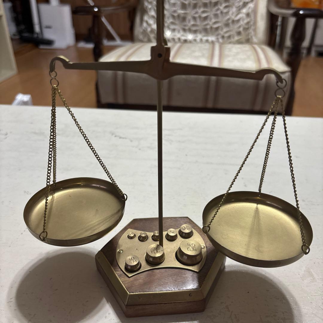 アンティーク試験管立て、てんびんはかり2点セット