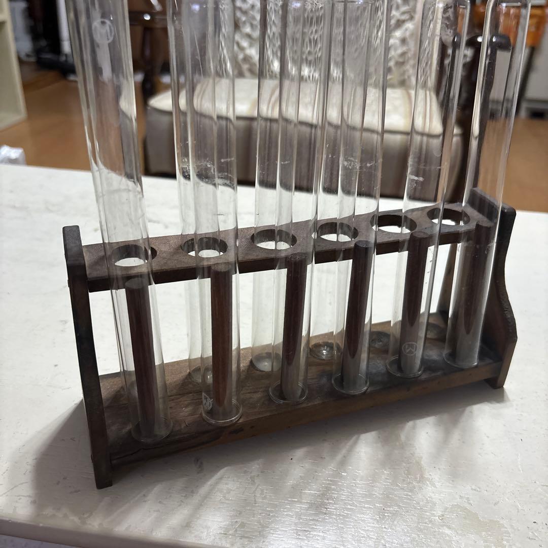 アンティーク試験管立て、てんびんはかり2点セット