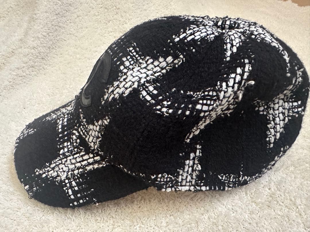 美品CHANEL ツイードチェックキャップ