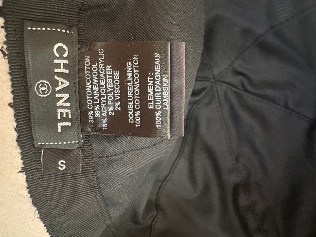 美品CHANEL ツイードチェックキャップ