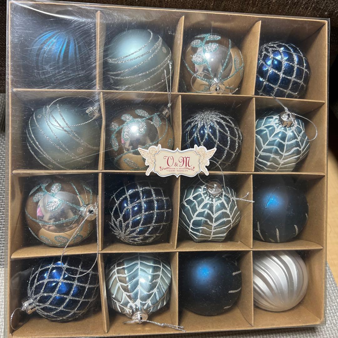 クリスマス オーナメント ツリー飾り　8cm 16個入り