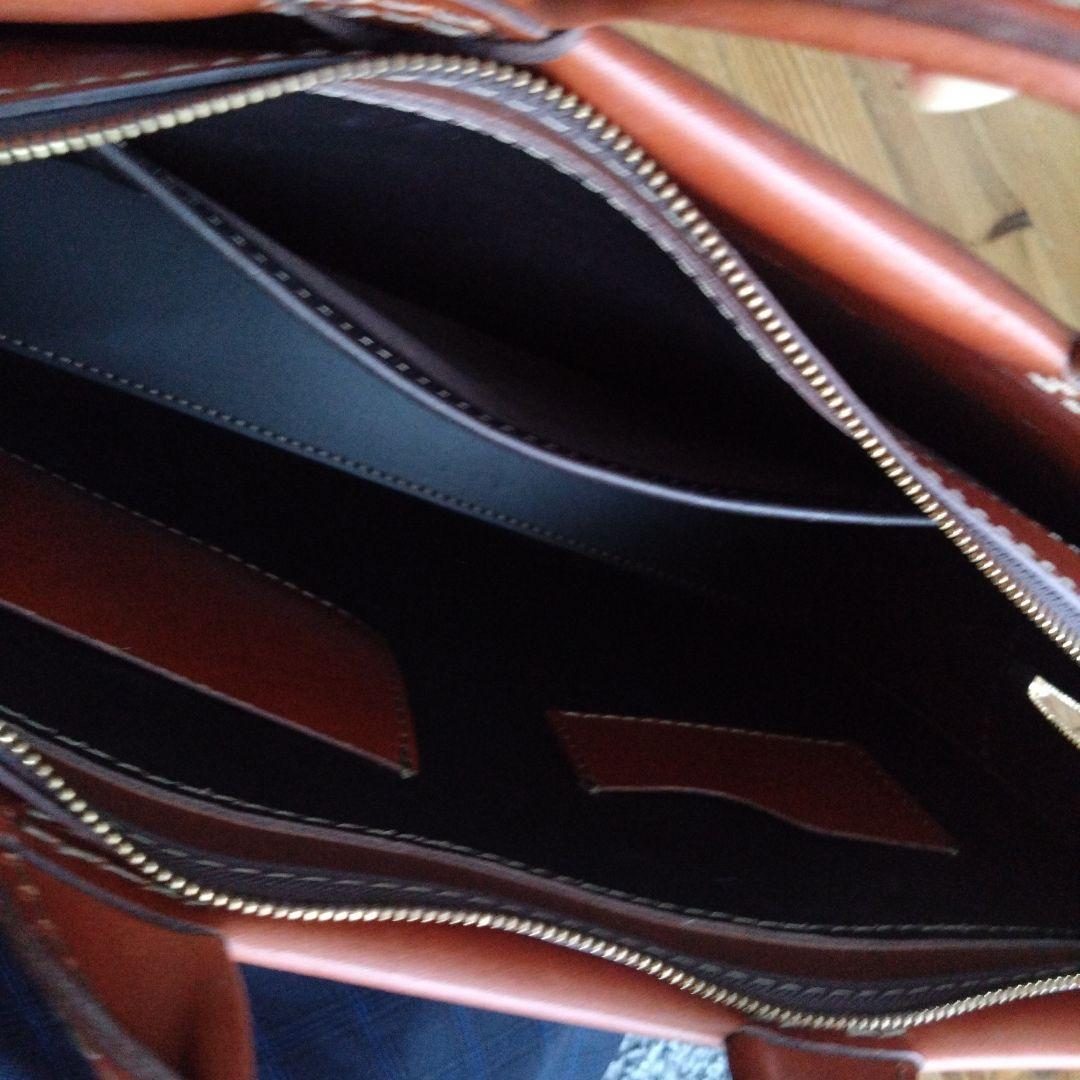 HERZ あおりポケット二本手ビジネスバッグ М チョコ