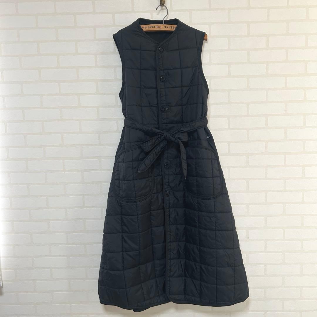【45R】ナイロンのキルティングロングベスト